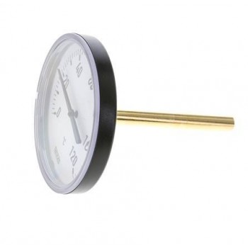 0 to +120°C Plastic Bimetallic Thermometer 100mm Cabinet 100mm Stem with Thermowell 0 to +120°C Plastic Bimetallic Thermometer 100mm Cabinet 100mm Stem with Thermowell