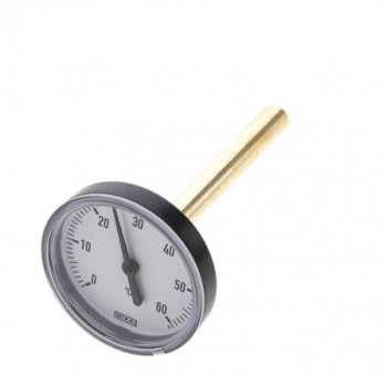 0 to +60°C Plastic Bimetallic Thermometer 63mm Cabinet 100mm Stem with Thermowell 0 to +60°C Plastic Bimetallic Thermometer 63mm Cabinet 100mm Stem with Thermowell
