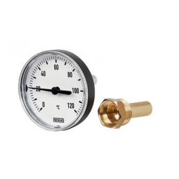 0 to +60°C Plastic Bimetallic Thermometer 80mm Cabinet 40mm Stem with Thermowell 0 to +60°C Plastic Bimetallic Thermometer 80mm Cabinet 40mm Stem with Thermowell