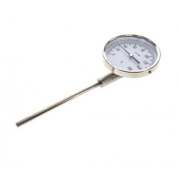 0 til +160°C Bimetaltermometer i rustfrit stål 100 mm kabinet 160 mm bund 0 til +160°C Bimetaltermometer i rustfrit stål 100 mm kabinet 160 mm bund