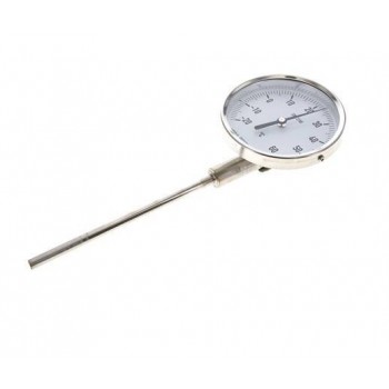 Termometro bimetallico in acciaio inossidabile da -20 a +60°C, 100 mm, stelo inferiore da 160 mm Termometro bimetallico in acciaio inossidabile da -20 a +60°C, 100 mm, stelo inferiore da 160 mm