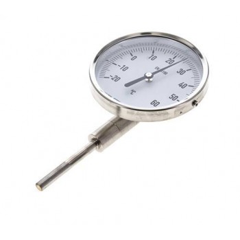 -20 til +60°C Bimetaltermometer i rustfrit stål 100 mm kabinet 63 mm stilkbund -20 til +60°C Bimetaltermometer i rustfrit stål 100 mm kabinet 63 mm stilkbund