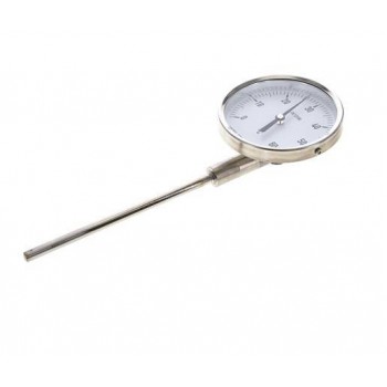 0 til +60°C Bimetaltermometer i rustfrit stål 100 mm kabinet 160 mm stilkbund 0 til +60°C Bimetaltermometer i rustfrit stål 100 mm kabinet 160 mm stilkbund