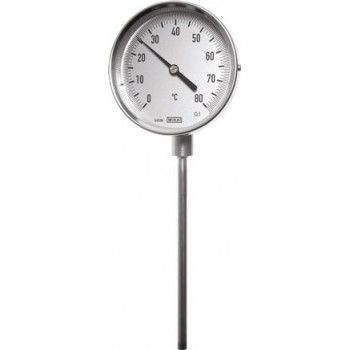 Termometro bimetallico in acciaio inossidabile da -30 a +50°C, 100 mm, stelo inferiore da 100 mm Termometro bimetallico in acciaio inossidabile da -30 a +50°C, 100 mm, stelo inferiore da 100 mm