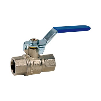 Válvula de bola de bronce VS40 BSP FF con palanca de acero azul de 1''
