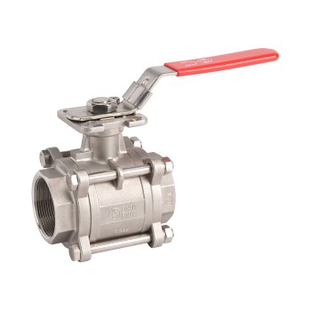 Vanne à bille en acier inoxydable 740, corps en 3 pièces bsp + plaquette iso 3/8'' Vanne à bille en acier inoxydable 740, corps en 3 pièces bsp + plaquette iso 3/8''