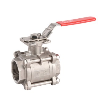 Vanne à bille en acier inoxydable 743, corps en 3 pièces, filetage npt + plaque iso 1/2'' Vanne à bille en acier inoxydable 743, corps en 3 pièces, filetage npt + plaque iso 1/2''