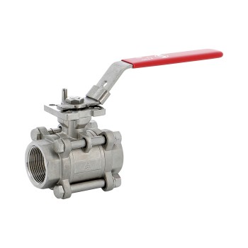 Vanne à bille en acier inoxydable 747, corps en 3 parties bsp + plaquette iso 1/2'' Vanne à bille en acier inoxydable 747, corps en 3 parties bsp + plaquette iso 1/2''