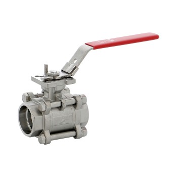 Vanne à bille en acier inoxydable 749, corps en 3 pièces sw + plaquette iso 1/2'' Vanne à bille en acier inoxydable 749, corps en 3 pièces sw + plaquette iso 1/2''