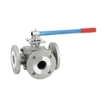 Vanne à bille en acier inoxydable 785, 3 voies, passage en l, rf pn16 dn25 Vanne à bille en acier inoxydable 785, 3 voies, passage en l, rf pn16 dn25