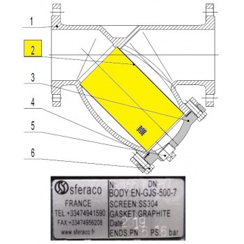 Filtre pour crépine en y 220 dn15 Filtre pour crépine en y 220 dn15