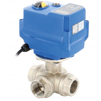3-пътен месингов сферичен кран 514-T 1/2'' + TCR-02N 24V AC/DC 3-пътен месингов сферичен кран 514-T 1/2'' + TCR-02N 24V AC/DC