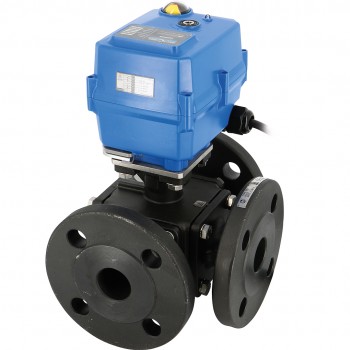 Vanne à bille 3 voies en acier au carbone 783l-784t + actionneur électrique tcr Vanne à bille 3 voies en acier au carbone 783l-784t + actionneur électrique tcr