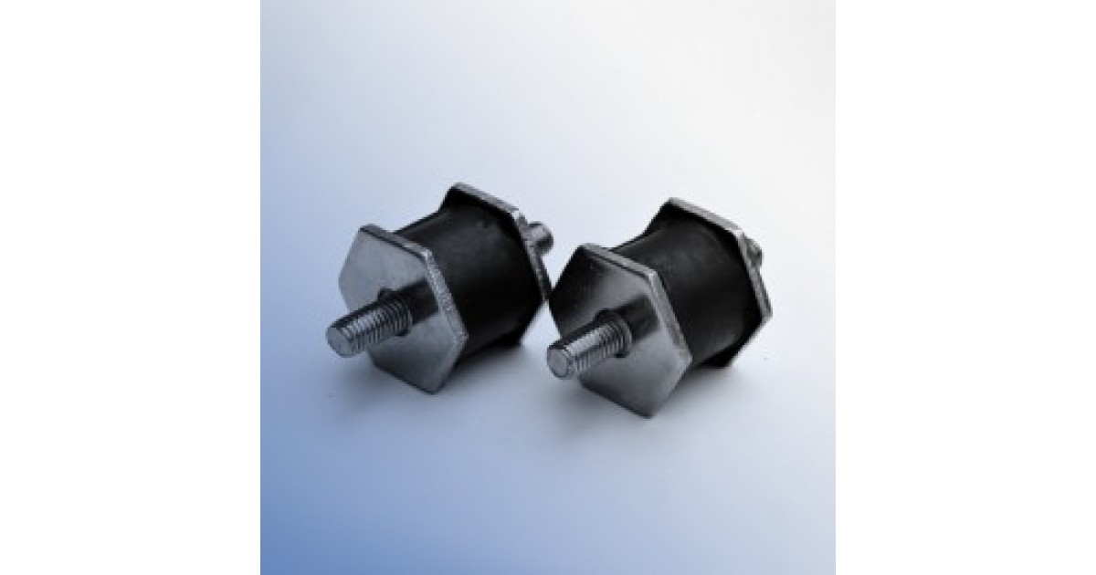 Kit De 4 Supports Anti-vibrations En Caoutchouc M8 Double Mâle 25x20 Mm Pour Compresseur Dair Et Amortisseurs~p142718877