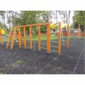 Ударопоглъщаща настилка с отвори за трева - за детски площадки 100x150 см, черна