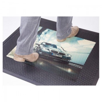 Rubberen Mat Met Superscrape Impressies Logo Rubberen Mat Met Superscrape Impressies Logo