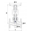 Válvula de globo - Acero al carbono - RF PN40 - con fuelle - 400°C