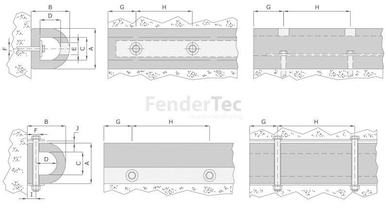 Haga clic para ampliar - Esquema del defensor de goma en forma de DD DD-shape Rubber Fender - Scheme