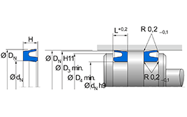 Кликнете за уголемяване - Пневматично уплътнение на бутало NAP300 Pneumatic piston seal NAP300