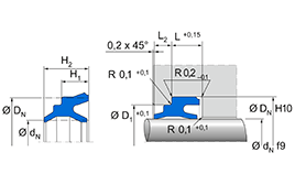 Кликнете за уголемяване - Пневматични уплътнения за пръти NIPSL 200 Pneumatic Rod Seals NIPSL 200